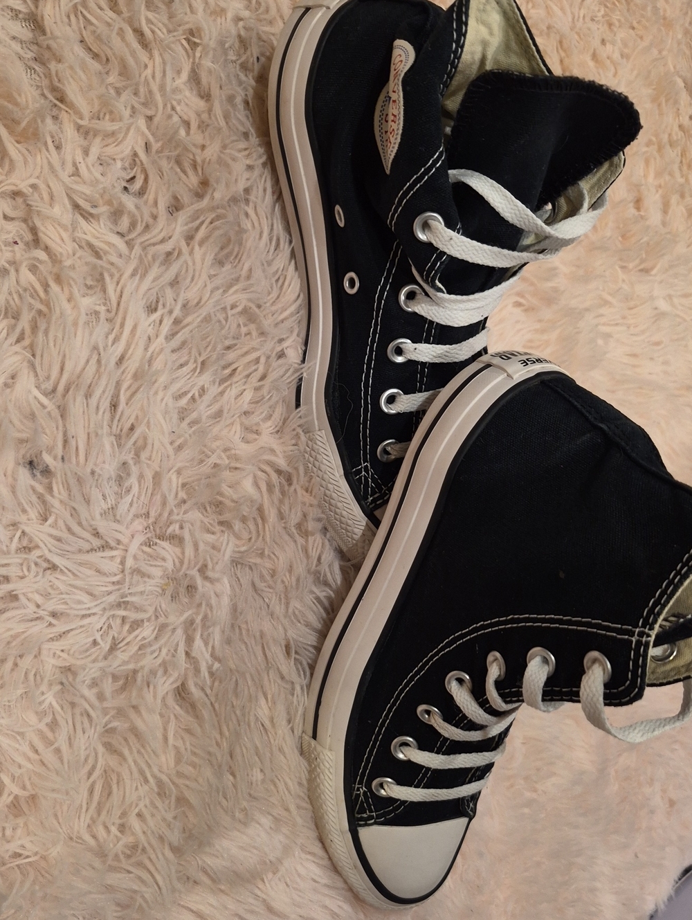 Converse Black and White High-Top Canvas Sneakers - Women's